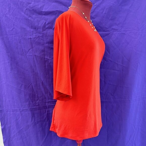 Long Tall Sally pumpkin tie front top - Picture 2 of 5